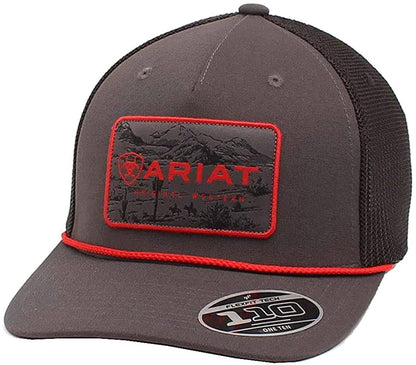 Ariat Men's Grey Rectangle Patch Hat A300018206