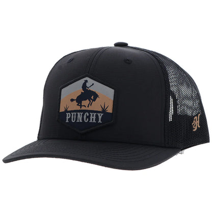 HOOEY "RANCHERO" PUNCHY HAT BLACK W/MULTI COLOR PATCH
