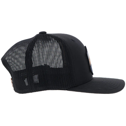 HOOEY "RANCHERO" PUNCHY HAT BLACK W/MULTI COLOR PATCH