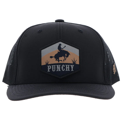 HOOEY "RANCHERO" PUNCHY HAT BLACK W/MULTI COLOR PATCH