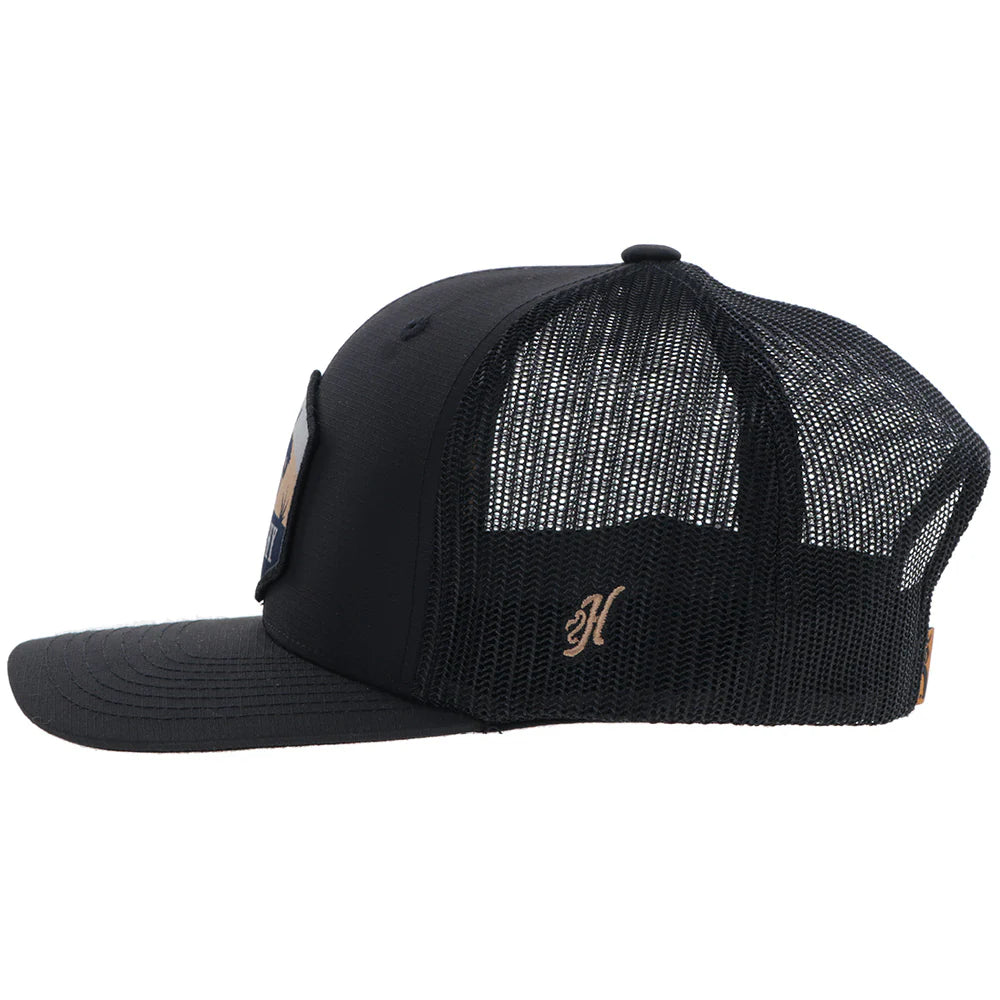 HOOEY "RANCHERO" PUNCHY HAT BLACK W/MULTI COLOR PATCH