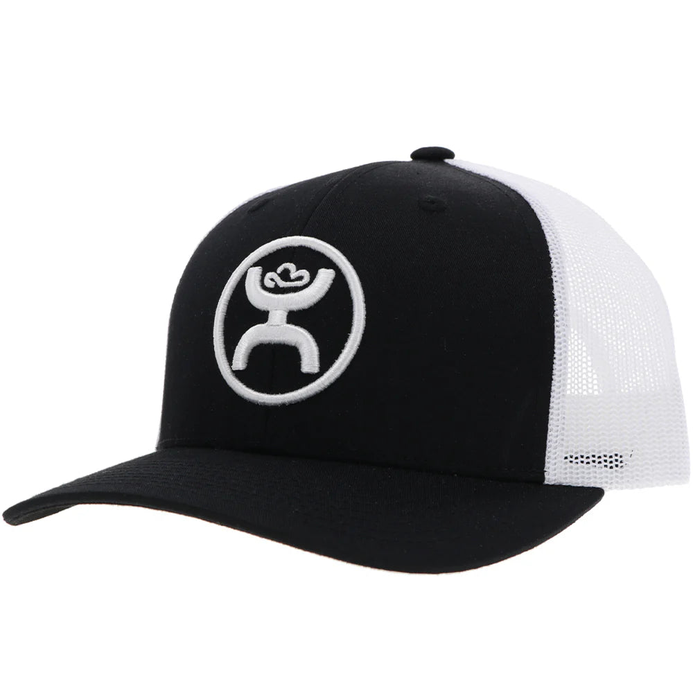 HOOEY "O-CLASSIC" HAT BLACK/WHITE W/WHITE CIRCLE LOGO