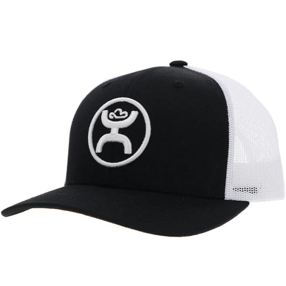 HOOEY "O-CLASSIC" HAT BLACK/WHITE W/WHITE CIRCLE LOGO