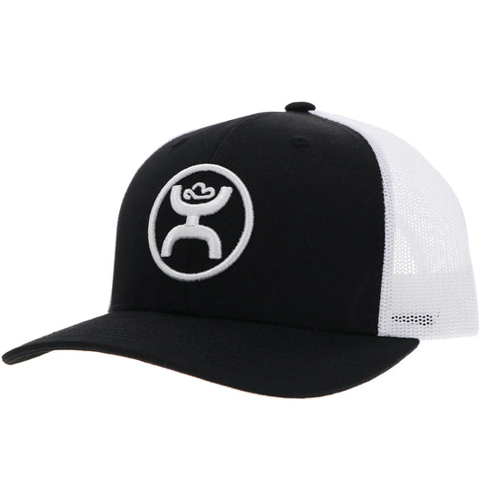 HOOEY "O-CLASSIC" HAT BLACK/WHITE W/WHITE CIRCLE LOGO