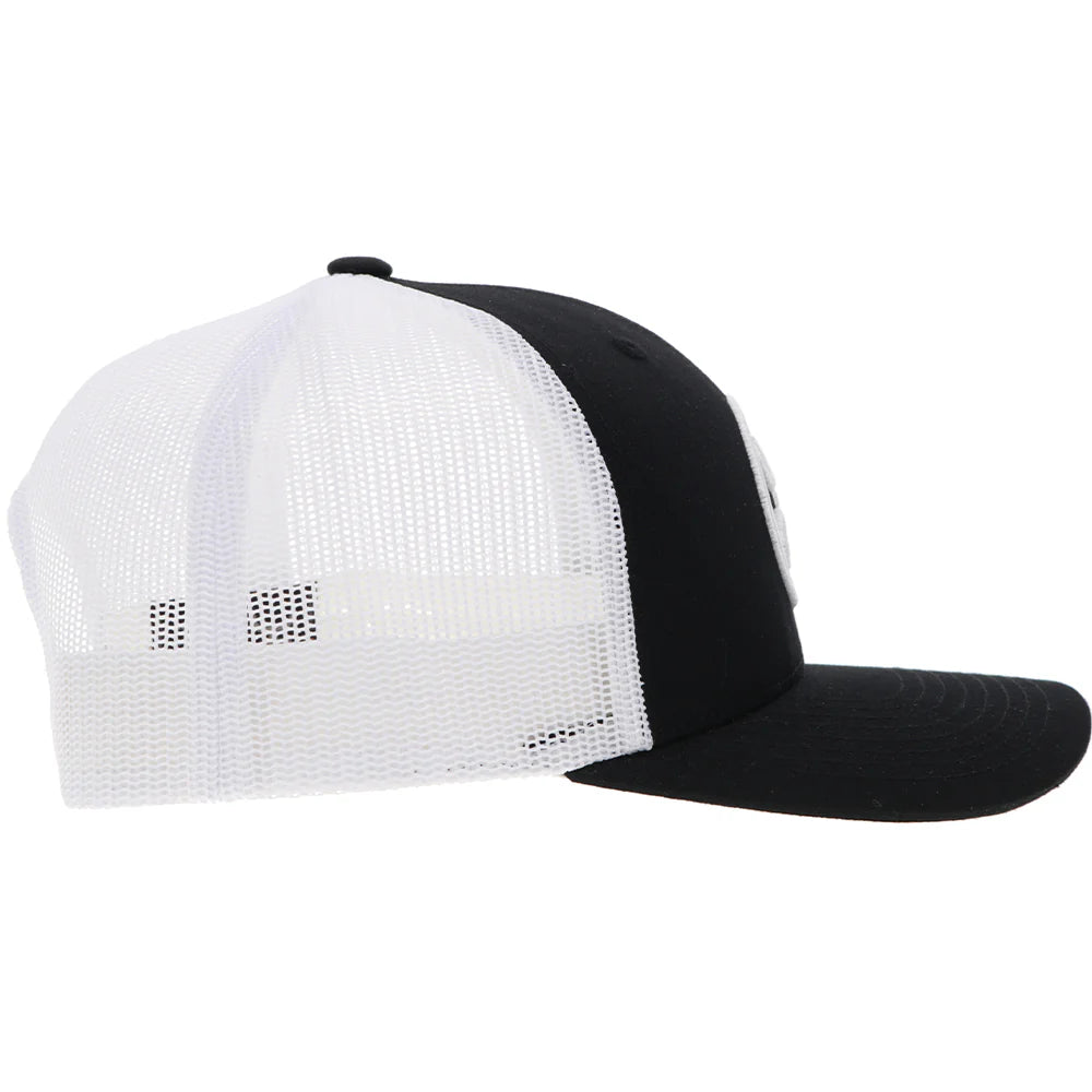 HOOEY "O-CLASSIC" HAT BLACK/WHITE W/WHITE CIRCLE LOGO