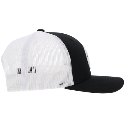 HOOEY "O-CLASSIC" HAT BLACK/WHITE W/WHITE CIRCLE LOGO