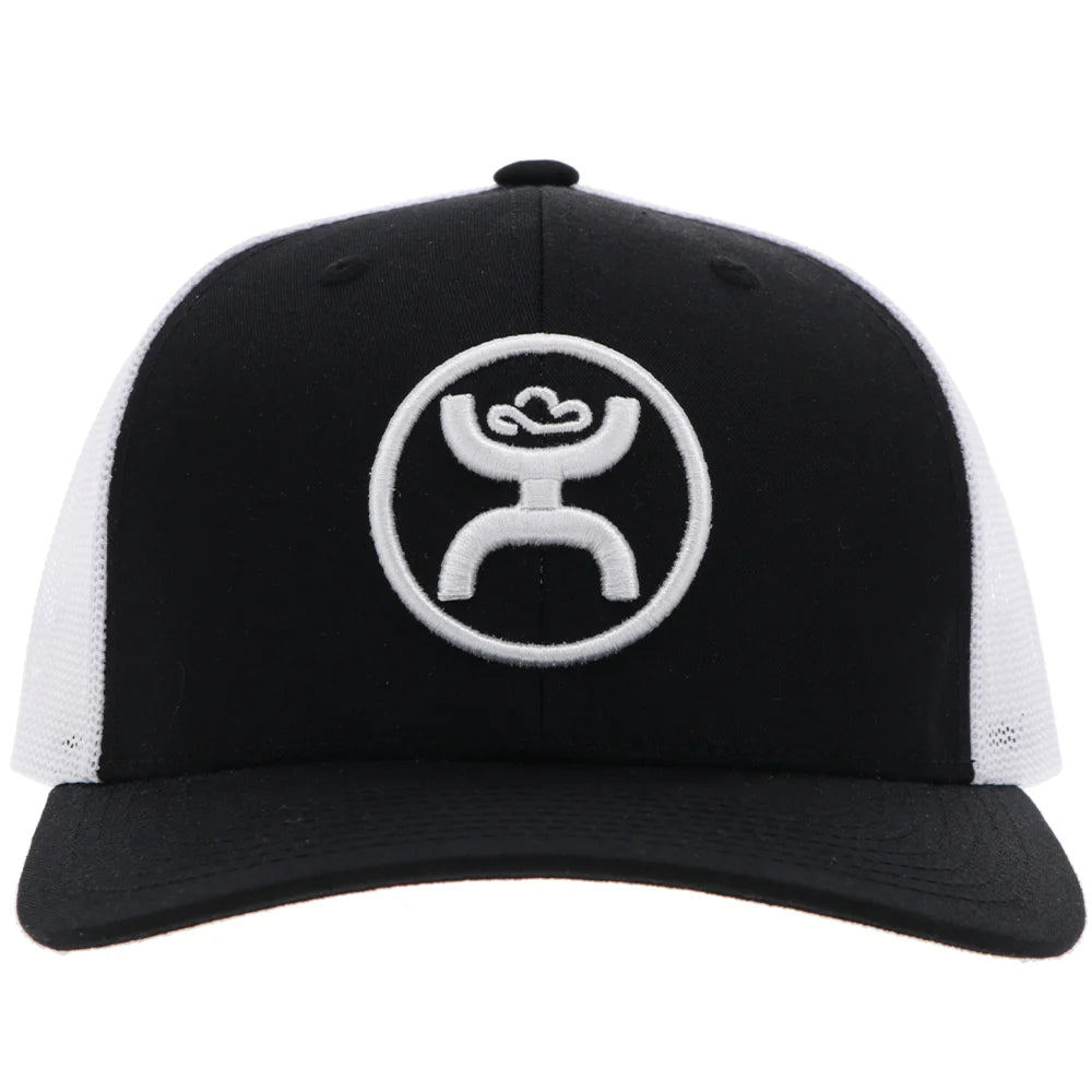 HOOEY "O-CLASSIC" HAT BLACK/WHITE W/WHITE CIRCLE LOGO