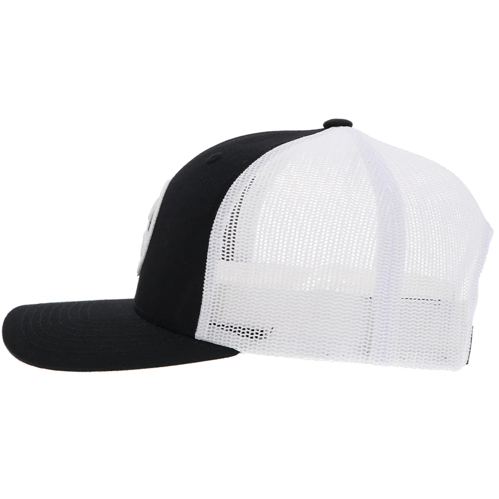 HOOEY "O-CLASSIC" HAT BLACK/WHITE W/WHITE CIRCLE LOGO