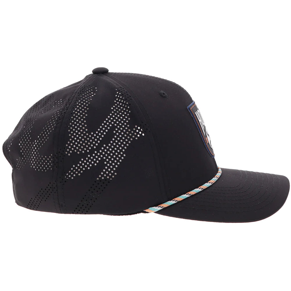 HOOEY "BRONX" HOOEY HAT BLACK W/BLACK/WHITE/TEAL PATCH