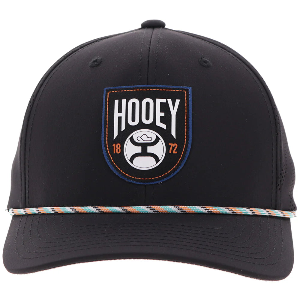 HOOEY "BRONX" HOOEY HAT BLACK W/BLACK/WHITE/TEAL PATCH