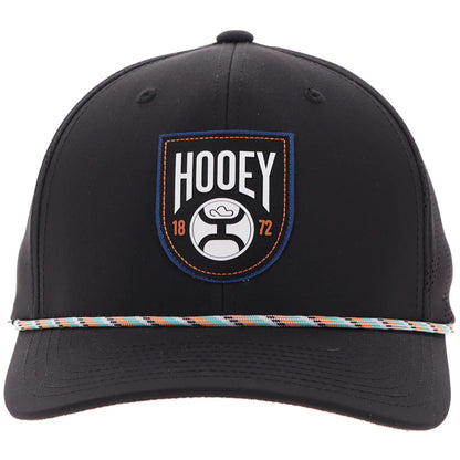 HOOEY "BRONX" HOOEY HAT BLACK W/BLACK/WHITE/TEAL PATCH