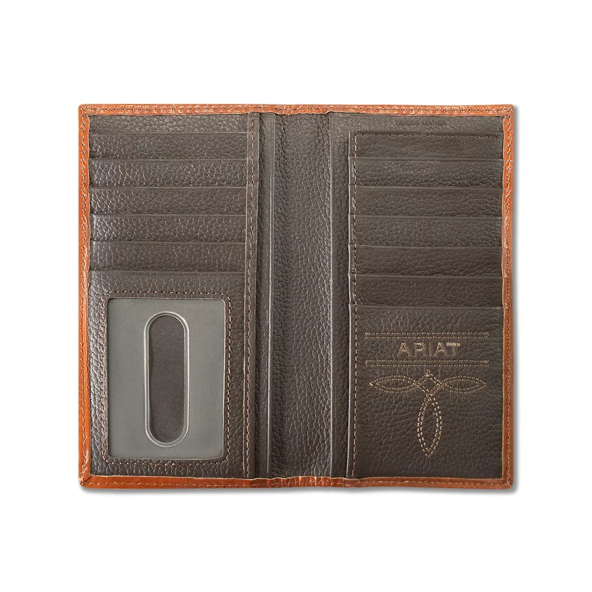 Ariat Brown Rodeo Style Wallet Calf Hair Body with Floral Overlay A3564302