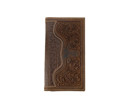 3-D Belt Longhorn Overlay Brown Wallet D250019702