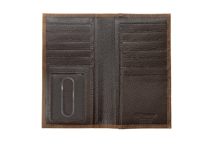 3-D Belt Longhorn Overlay Brown Wallet D250019702