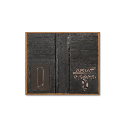 Ariat Flag Embossed Medium Brown Wallet A3569944