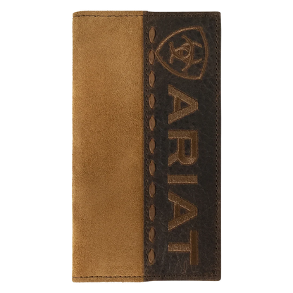 Ariat Men's Tan Roughout Rodeo Style Leather Wallet A3560808