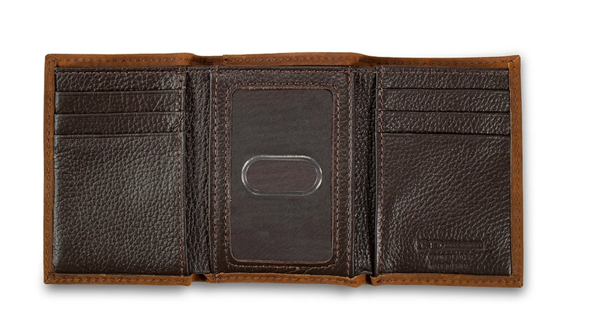 3-D Belt trifold American Flag Med Brown Wallet D250020144