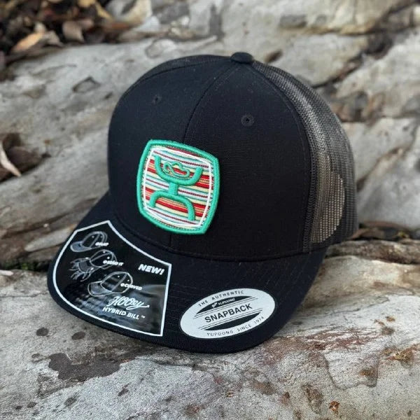 Hooey "Zenith" Black W/Serape Pattern Patch 2424T-BK