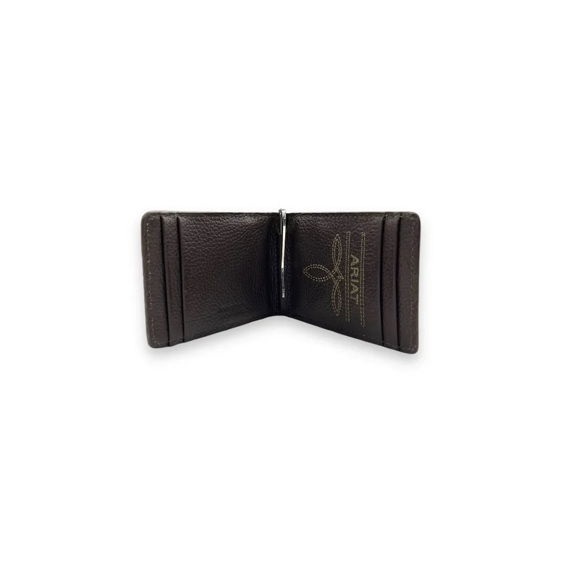 Ariat Mens Calf Hair Basket Weave Bifold Money Clip Natural A3561948