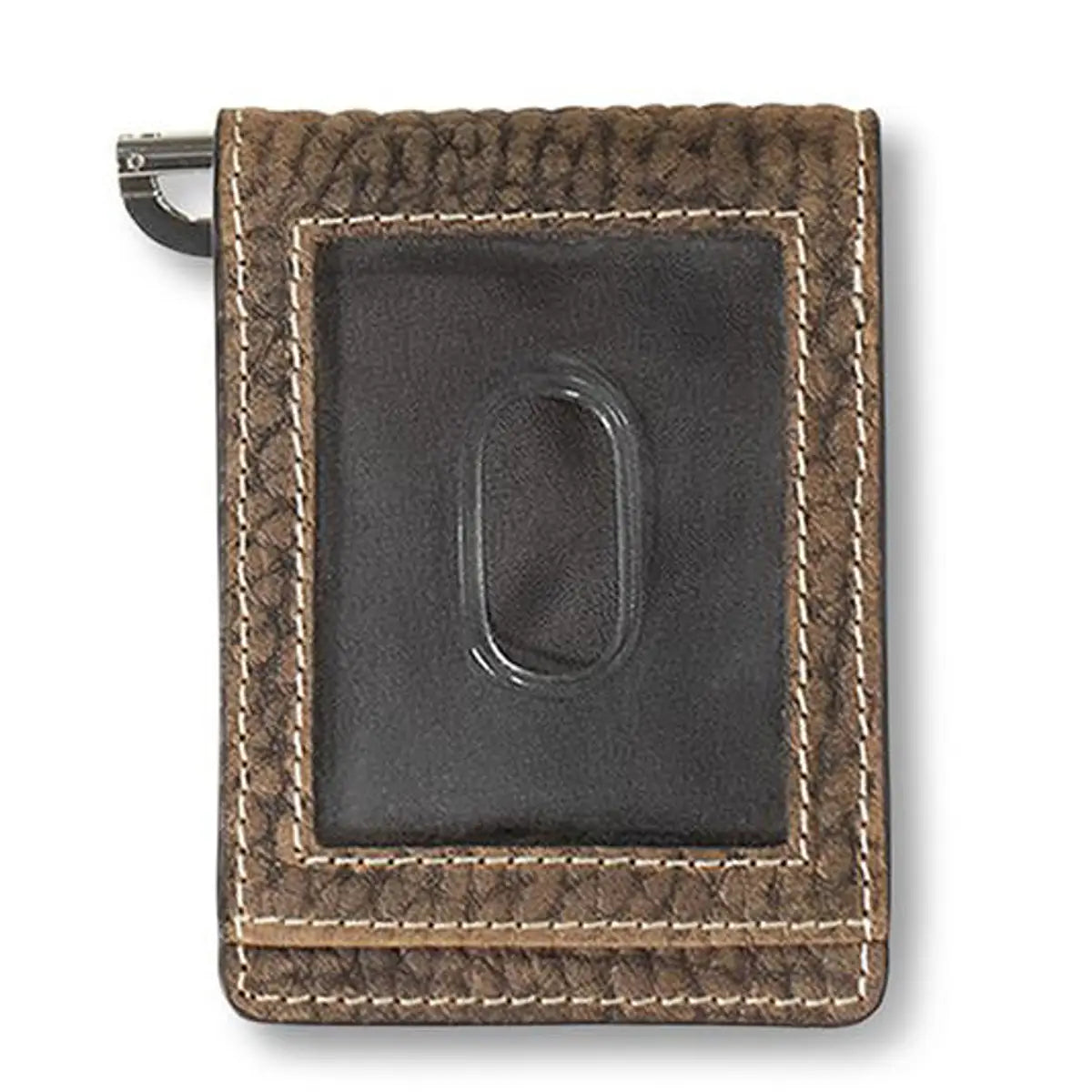 Ariat Mens Money Clip Bull Hide Ariat Logo Brown A3557902