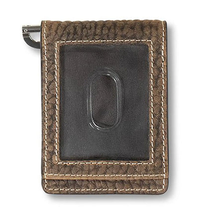 Ariat Mens Money Clip Bull Hide Ariat Logo Brown A3557902