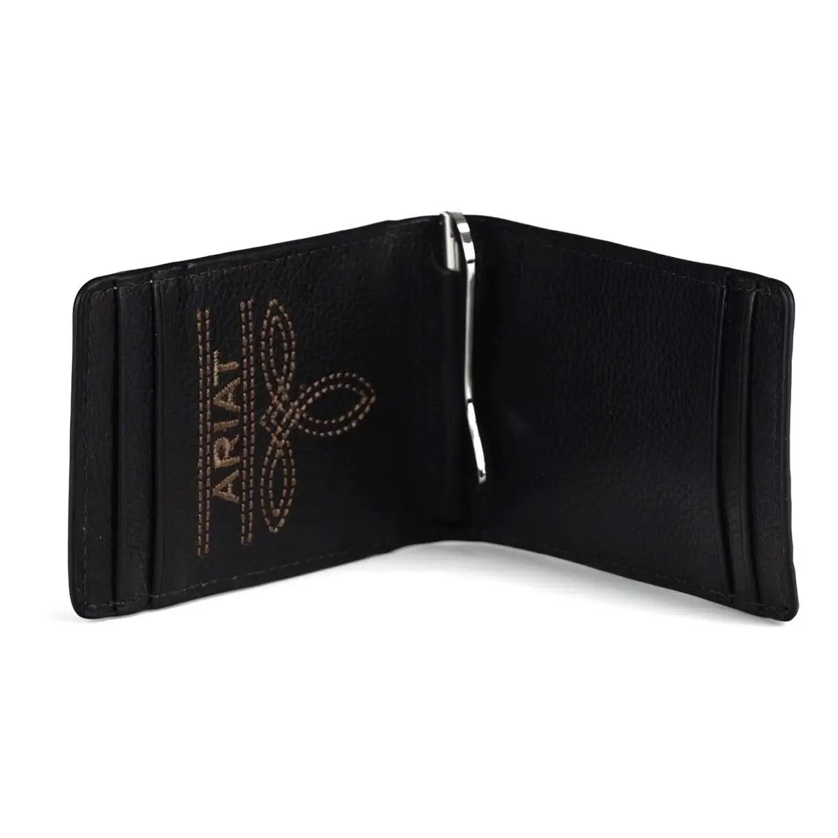 Ariat Mens Money Clip Bull Hide Ariat Logo Brown A3557902