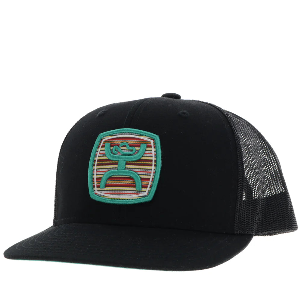 Hooey "Zenith" Black W/Serape Pattern Patch 2424T-BK