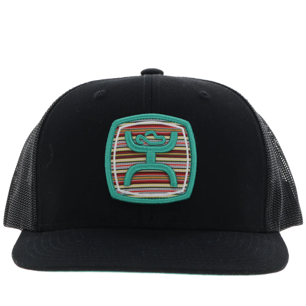 Hooey "Zenith" Black W/Serape Pattern Patch 2424T-BK