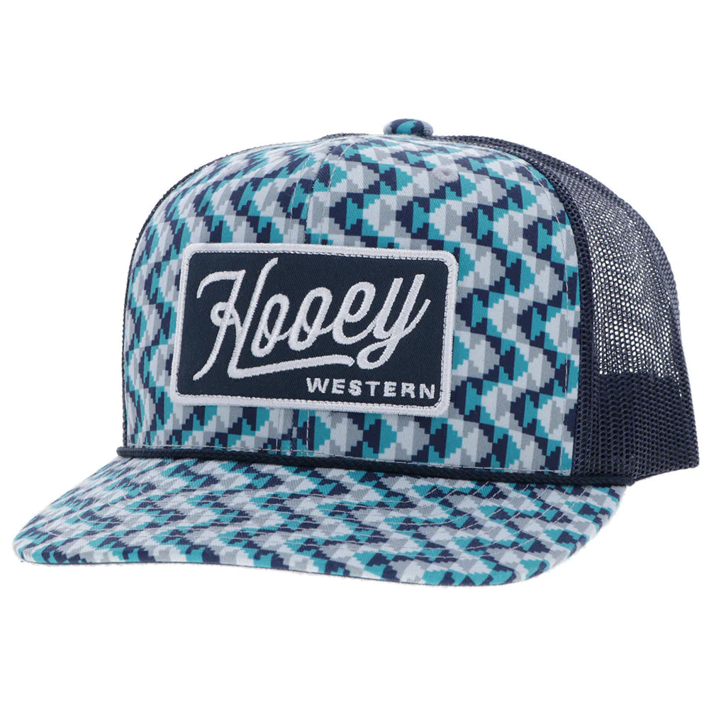HOOEY "LAKOTA" HAT TURQUOISE /NAVY W/PATTERN