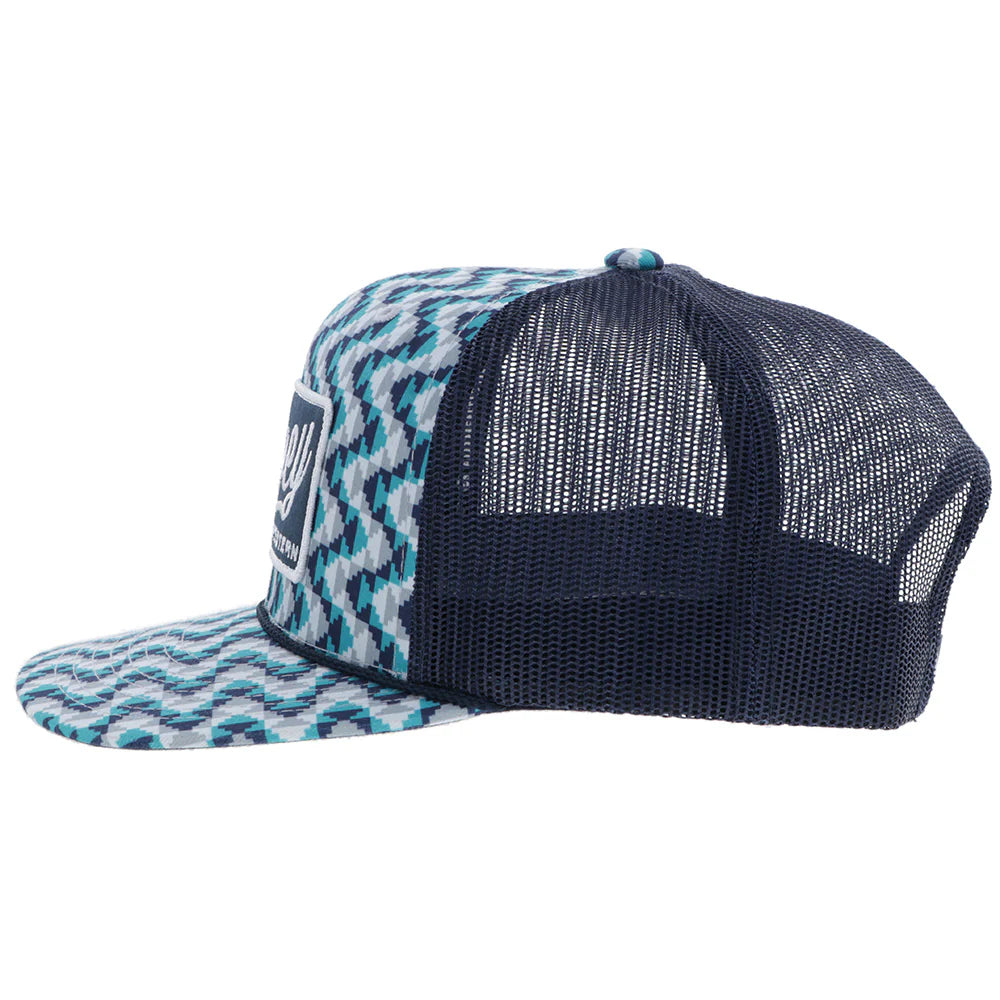 HOOEY "LAKOTA" HAT TURQUOISE /NAVY W/PATTERN
