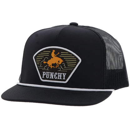 HOOEY "PUNCHY" HAT BLACK W/BLACK/WHITE/ORANGE PATCH