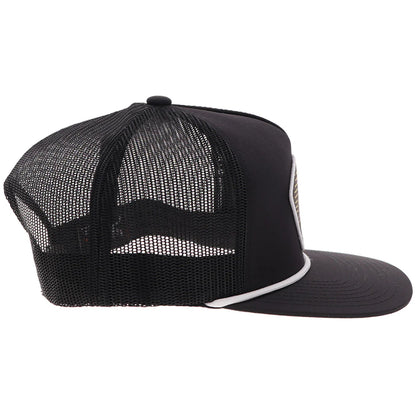 HOOEY "PUNCHY" HAT BLACK W/BLACK/WHITE/ORANGE PATCH