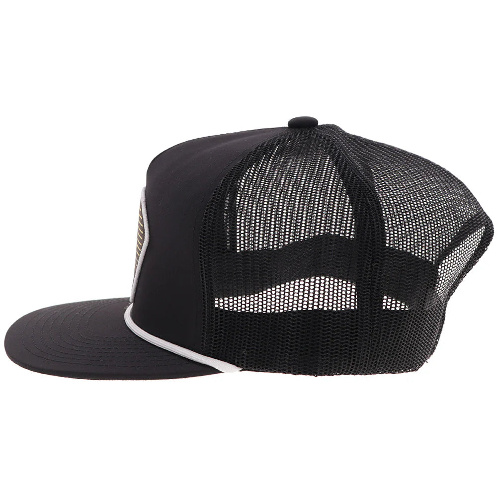 HOOEY "PUNCHY" HAT BLACK W/BLACK/WHITE/ORANGE PATCH