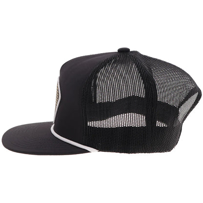HOOEY "PUNCHY" HAT BLACK W/BLACK/WHITE/ORANGE PATCH