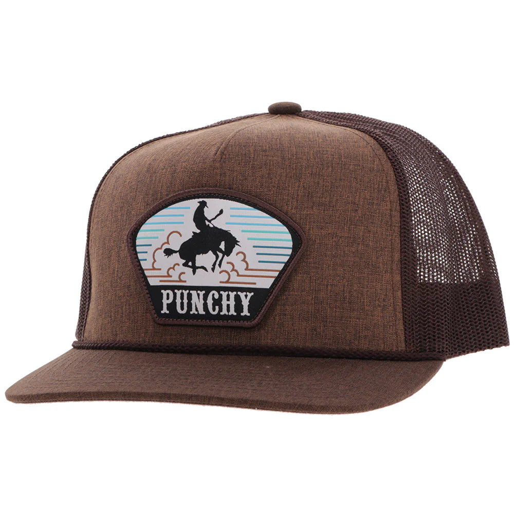 HOOEY "CAVVY" PUNCHY HAT BROWN W/MULTI COLOR PATCH