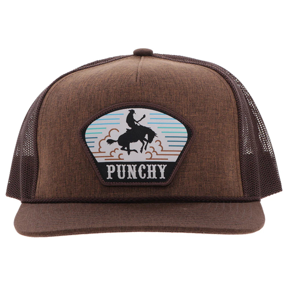HOOEY "CAVVY" PUNCHY HAT BROWN W/MULTI COLOR PATCH