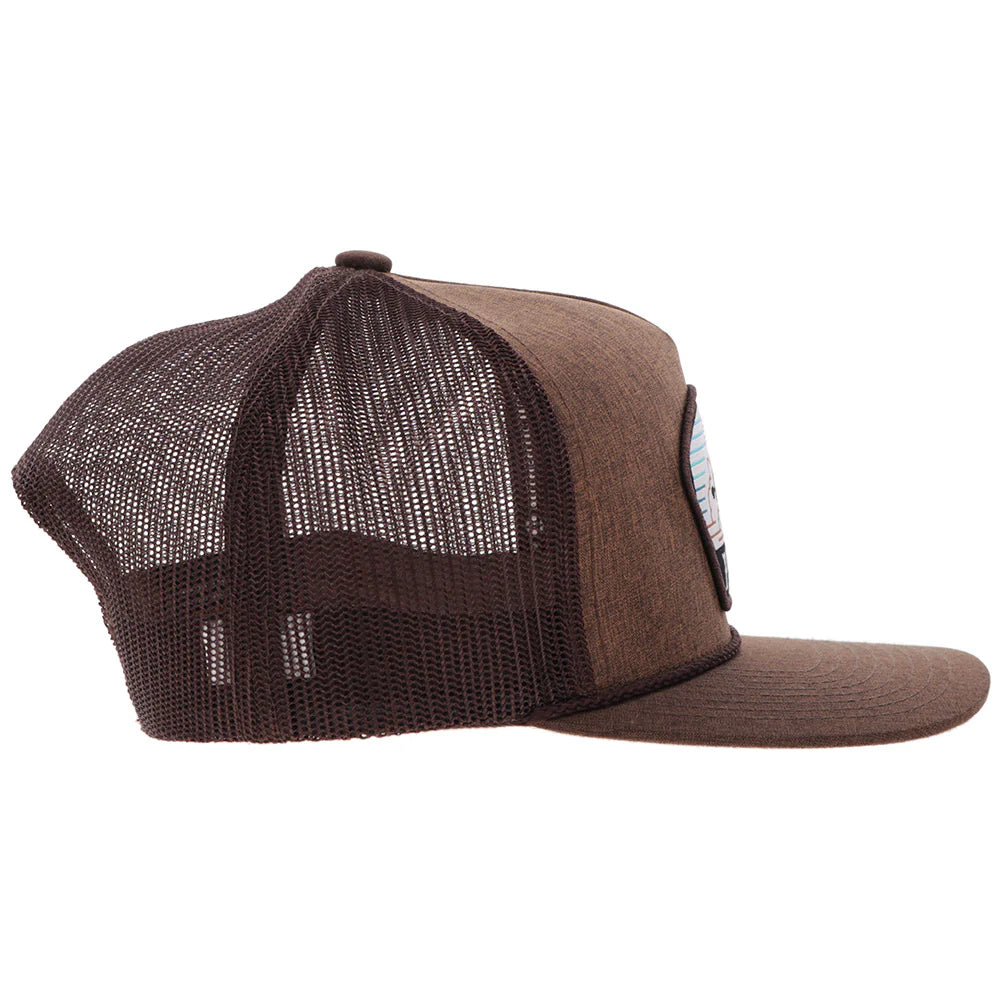 HOOEY "CAVVY" PUNCHY HAT BROWN W/MULTI COLOR PATCH