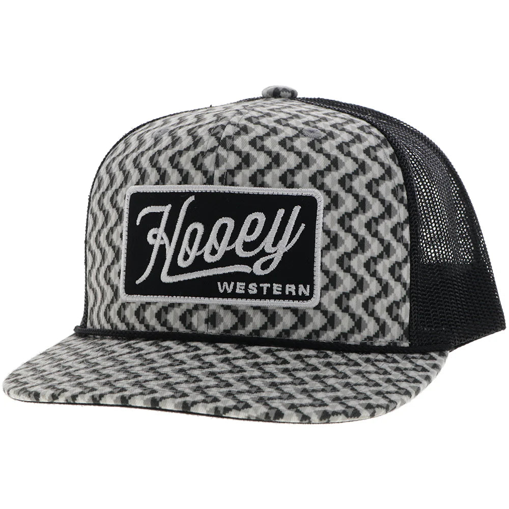 HOOEY "LAKOTA" HAT GREY/BLACK W/PATTERN