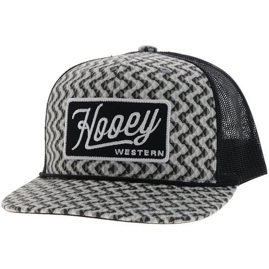 HOOEY "LAKOTA" HAT GREY/BLACK W/PATTERN