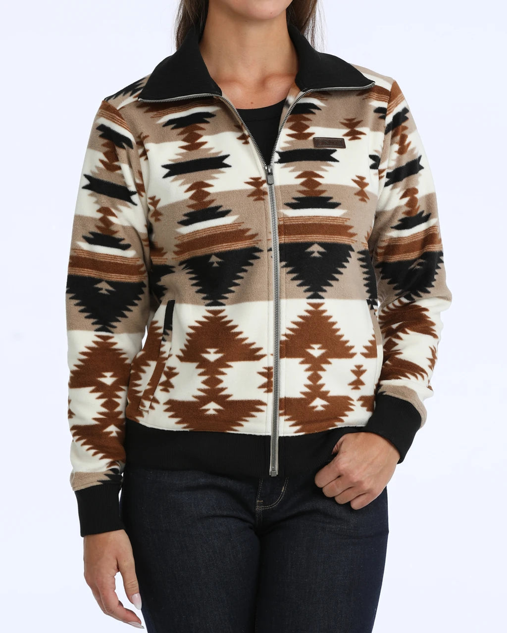 Cinch Women’s Khaki Full Zip Aztec Print Jacket MAJ9919003