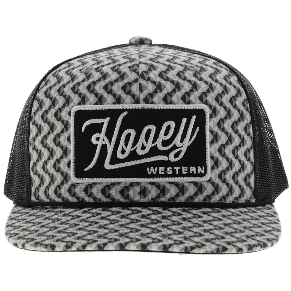 HOOEY "LAKOTA" HAT GREY/BLACK W/PATTERN