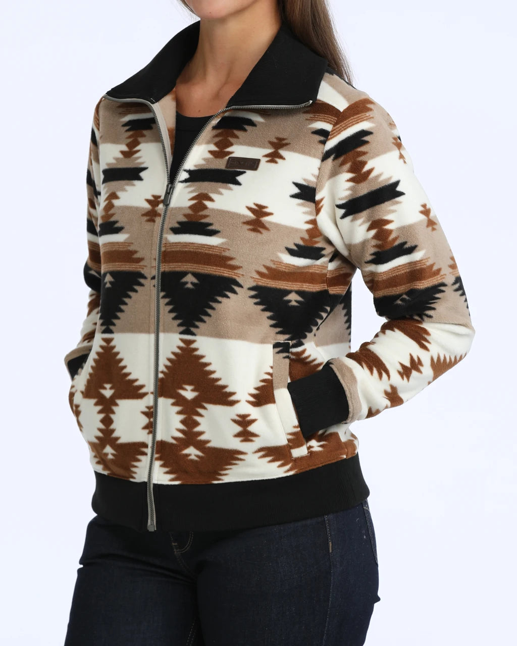 Cinch Women’s Khaki Full Zip Aztec Print Jacket MAJ9919003