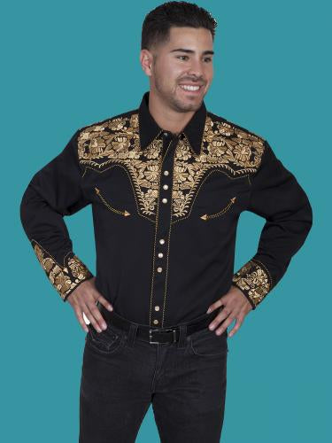 Scully Mens Snap Front Shirt - P-634 Gold