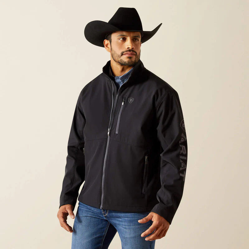 Ariat Mens Logo Softshell Jacket Phantom/Grey Southwest - 10062586