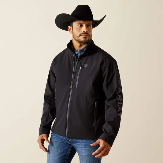 Ariat Mens Logo Softshell Jacket Phantom/Grey Southwest - 10062586