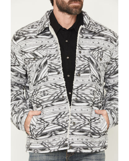 Rock & Roll Denim Men’s Print Berber Lined Shirt Jacket BM92C06719