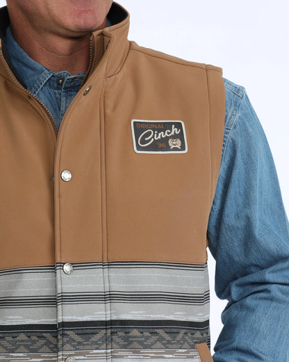 Cinch Mens Brown Southwest Bonded Lined Vest MWV1950001