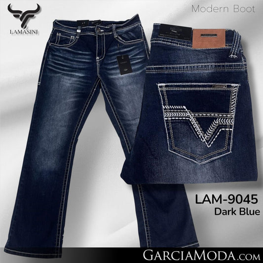 Lamasini Modern Boot Dark Blue Men’s Jeans LAM9045-DK