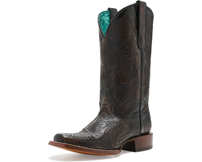 Corral Women’s Black Honey Floral Petal Embroidery Sq Toe Cowboy Boots A4848