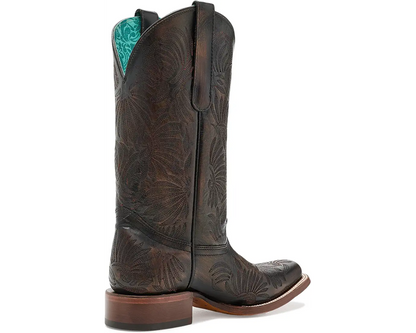 Corral Women’s Black Honey Floral Petal Embroidery Sq Toe Cowboy Boots A4848